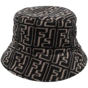 Fendi Black and Brown Bucket Hat